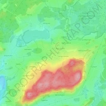 Beuren topographic map, elevation, terrain