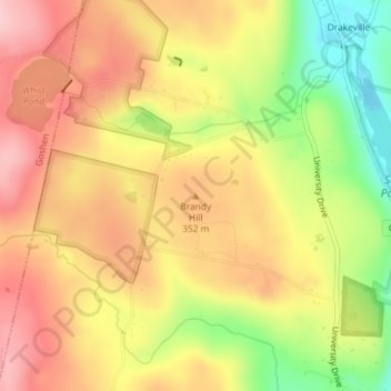 Brandy Hill topographic map, elevation, terrain