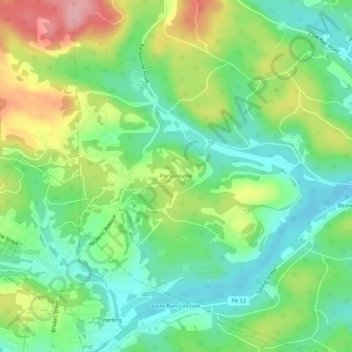 Parsonsville topographic map, elevation, terrain