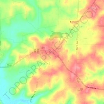 Berlin topographic map, elevation, terrain