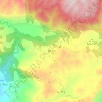 Balili topographic map, elevation, terrain