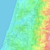 Petah Tikva topographic map, elevation, terrain