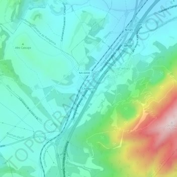Campanas topographic map, elevation, terrain