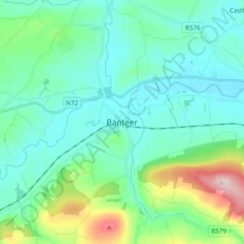 Banteer topographic map, elevation, terrain