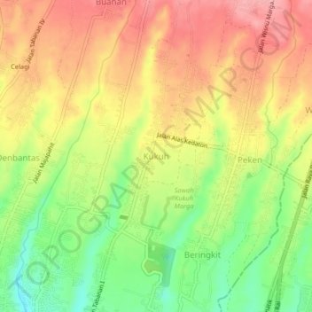 Kukuh topographic map, elevation, terrain