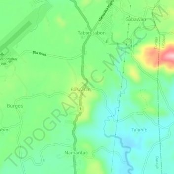 London topographic map, elevation, terrain