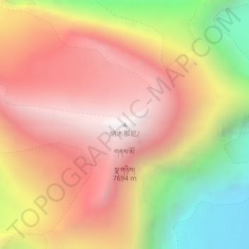 Gurla Mandhata topographic map, elevation, terrain