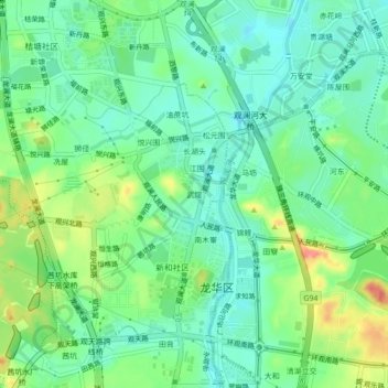 Wuguan topographic map, elevation, terrain