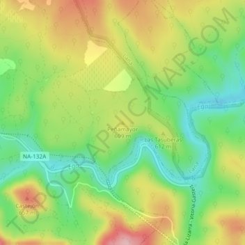 Peñamayor topographic map, elevation, terrain