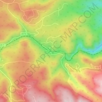 Pinecliffe topographic map, elevation, terrain