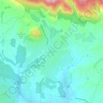 La Bouverie topographic map, elevation, terrain