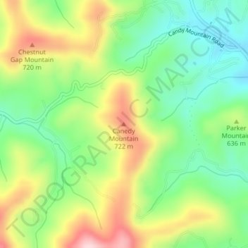 Canedy Mountain topographic map, elevation, terrain