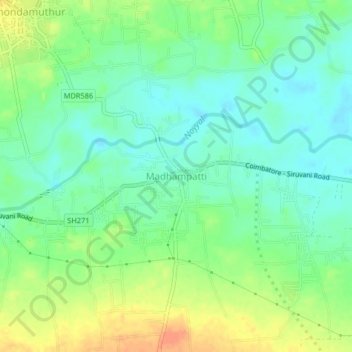 Madhampatti topographic map, elevation, terrain
