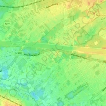 Rooierheide topographic map, elevation, terrain