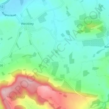 Ledgemoor topographic map, elevation, terrain
