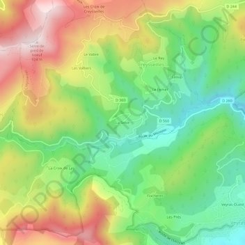 La Selve topographic map, elevation, terrain