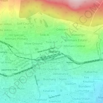 Railways Quaters topographic map, elevation, terrain