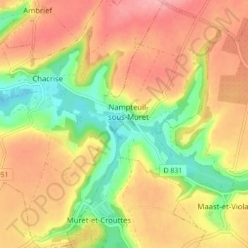 Beaucourt topographic map, elevation, terrain