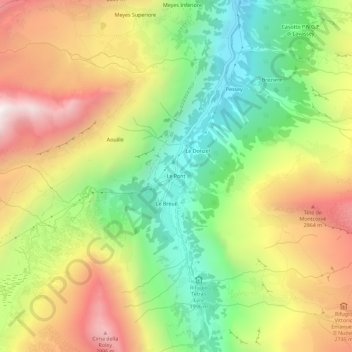 Le Pont topographic map, elevation, terrain