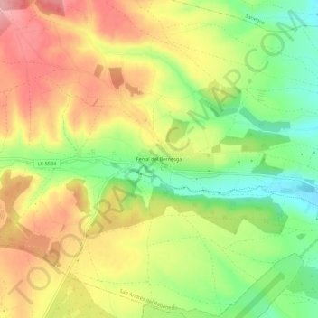 Ferral del Bernesga topographic map, elevation, terrain