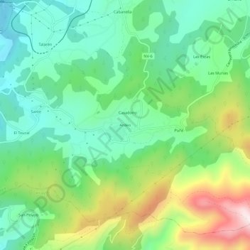 Anleo topographic map, elevation, terrain