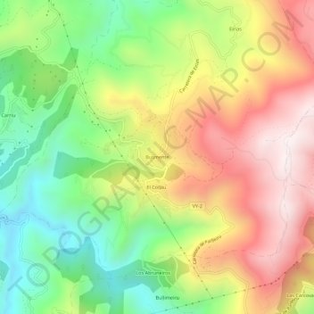 Busmente topographic map, elevation, terrain