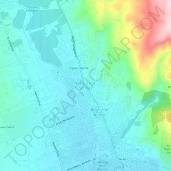 Fetters Hot Springs topographic map, elevation, terrain