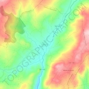 Tinhela topographic map, elevation, terrain