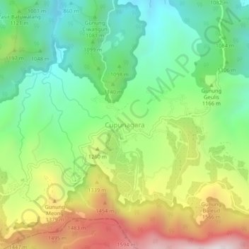 Cupunagara topographic map, elevation, terrain
