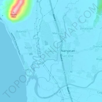 Paratong topographic map, elevation, terrain