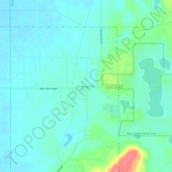 Orangeville topographic map, elevation, terrain