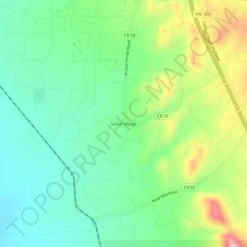 Seton Village topographic map, elevation, terrain