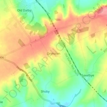 Grimston topographic map, elevation, terrain