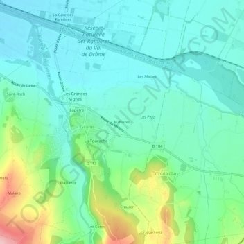 Buffieres topographic map, elevation, terrain
