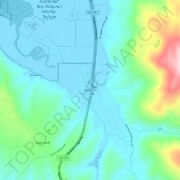 Beatrice topographic map, elevation, terrain