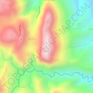 Mount Unapan topographic map, elevation, terrain