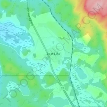 Bear Lake topographic map, elevation, terrain