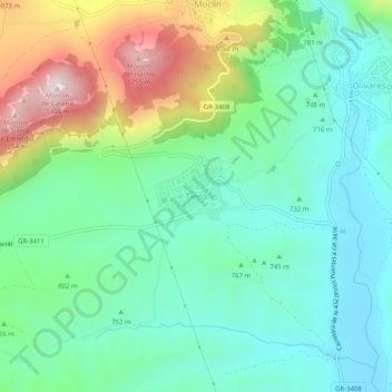 Tiena topographic map, elevation, terrain