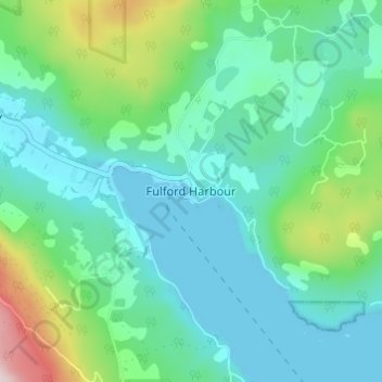 Fulford Harbour topographic map, elevation, terrain