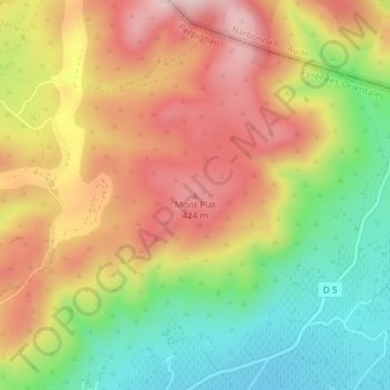 Mont Plat topographic map, elevation, terrain