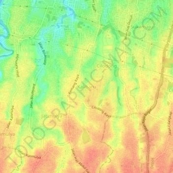 Kalibaru topographic map, elevation, terrain