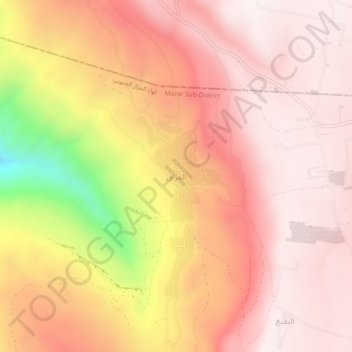 Al Iraq topographic map, elevation, terrain