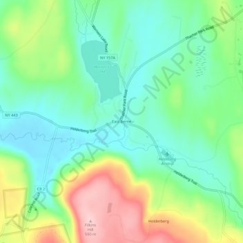 East Berne topographic map, elevation, terrain