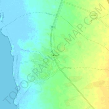 Masturah topographic map, elevation, terrain