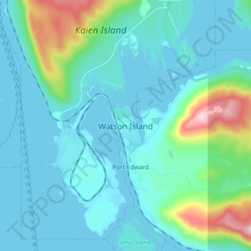Watson Island topographic map, elevation, terrain