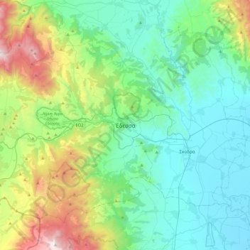 Edessa topographic map, elevation, terrain