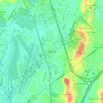 Shepherd topographic map, elevation, terrain