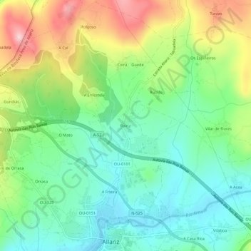 Roiriz topographic map, elevation, terrain