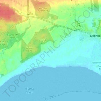 Davochfin topographic map, elevation, terrain