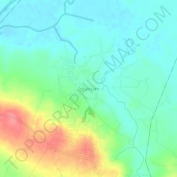 Igbariam topographic map, elevation, terrain
